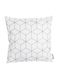 Coussin d'extérieur Cube, Blanc, gris