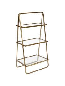 Glazen ladderrek Goddess met antieke afwerking, Frame: gepoedercoat metaal, Plateaus: glas, Messingkleurig met antieke afwerking, B 50 cm x H 100 cm