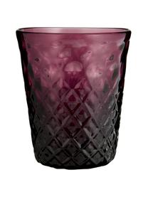 Mondgeblazen waterglazenset Melting Pot Berry, 6-delig, Glas, Blauwtinten, roodtinten, Ø 7-9 x H 10-11 cm