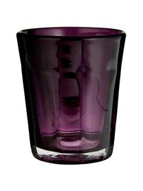 Set 6 bicchieri acqua in vetro soffiato Pot Berry, Vetro, Tonalità blu, tonalità rosse, Ø 7-9 x Alt. 10-11 cm