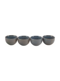 Set 4 ciotole snack fantasia Lara, Gres, Blu grigio, marrone, Ø 9 x Alt. 6 cm