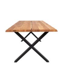 Mesa de comedor Toulon, Tablero: madera de roble, Patas: acero, Natural, An 200 x F 76 cm