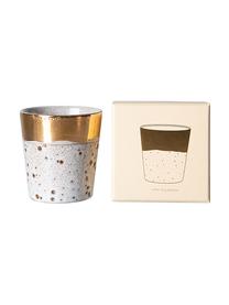 Mug artisanal avec bord doré 70's, Grès cérame, Blanc, couleur dorée, Ø 8 x haut. 8 cm, 180 ml