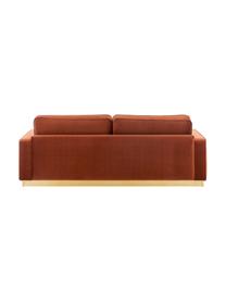 Samt-Sofa Chelsea (3-Sitzer), Bezug: Samt (Hochwertiger Polyes, Gestell: Massives Fichtenholz, Rahmen: Metall, beschichtet, Samt Rostrot, B 228 x T 100 cm