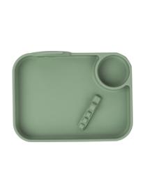 Dětský talíř Peekaboo, 100 % silikon, Šalvějově zelená, Š 22 cm, V 5 cm