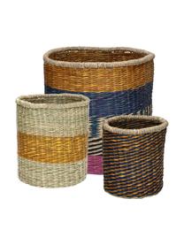 Corbeilles de rangement fibre naturelle Sumbawa, 3 élém., Jonc de mer, Multicolore, Lot de différentes tailles