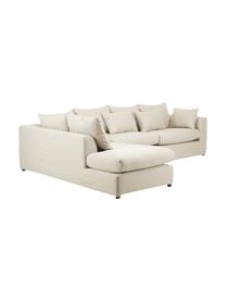 Grosses Ecksofa Zach in Beige, Bezug: Polypropylen Der hochwert, Webstoff Beige, B 300 x T 213 cm, Eckteil links