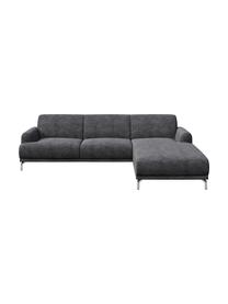 Sofa narożna z Zero Spot System Puzo, Tapicerka: 100% poliester z Zero Spo, Nogi: metal lakierowany, Ciemny szary, S 240 x G 165 cm