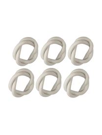 Servilleteros de gres Braid, 6 uds., Gres, Beige, Ø 7 x Al 2 cm