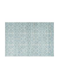 Vloerkleed Taryn, Bovenzijde: 100% polyester, Onderzijde: 100% polyester, Turquoise, crèmekleurig, 152 x 243 cm