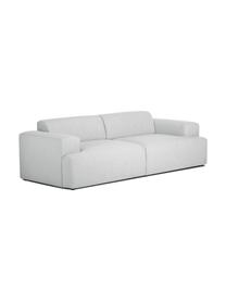 Sofa Melva (3-osobowa), Tapicerka: 100% poliester Dzięki tka, Stelaż: lite drewno sosnowe, cert, Nogi: tworzywo sztuczne, Jasnoszara tkanina, S 238 x G 101 cm