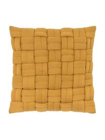 Housse de coussin 40x40 jaune moutarde Norman, Jaune moutarde, larg. 40 x long. 40 cm