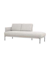 Chaise longue Fluente, Rivestimento: 80% poliestere, 20% ramiè, Struttura: legno di pino massiccio, , Piedini: metallo verniciato a polv, Tessuto beige chiaro, Larg. 202 x Prof. 85 cm, schienale a sinistra