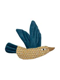 Wandobjekt Blue Bird, Bezug: Baumwolle, Gelb, Blau, Braun, Weiß, 62 x 52 cm