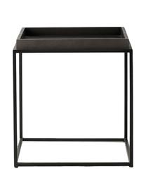 Mesa auxiliar de madera y metal Forden, Tablero: tablero de fibras de dens, Estructura: metal pintado, Negro, An 55 x Al 60 cm