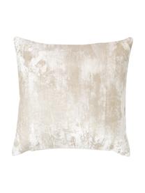 Housse de coussin 40x40 velours vintage Shiny, 100 % velours de polyester, Crème, larg. 40 x long. 40 cm