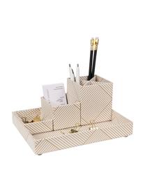 Set organizer ufficio Lena 4 pz, Cartone solido laminato, Dorato , bianco, Set in varie misure