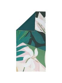Tenká pážová osuška s tropickým vzorem Retreat Towels, Odstíny zelené a růžové, Š 90 cm, D 180 cm
