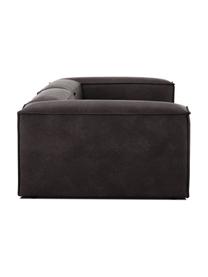Modulaire bank Lennon (3-zits) van gerecycled leer, Bekleding: gerecycled leer (70% leer, Frame: massief hout, multiplex, Poten: kunststof, Leer taupe, B 238 x H 119 cm