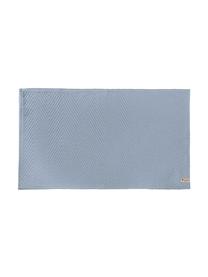 Tappeto bagno con motivo spina di pesce Soft Cotton, Cotone, Blu, Larg. 60 x Lung. 100 cm