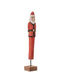 Deko-Weihnachtsmann Santa H 56 cm, Mangoholz, beschichtet, Metall, Rot, Weiss, Schwarz, Helles Holz, B 10 x H 56 cm