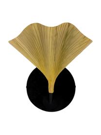 Wandleuchte Ginkgo mit Marmorbefestigung, Lampenschirm: Aluminium, lackiert, Gold, Schwarz, 30 x 33 cm