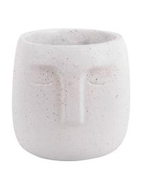 Kleine betonnen plantenpot Face in wit, Beton, Wit, Ø 12,5 x H 14 cm