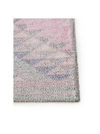 Dubbelzijdig vloerkleed Kelim Ana met ethnopatroon in rozetinten, 80% polyester 20% katoen, Roze, multicolour, B 150 x L 230 cm (maat M)