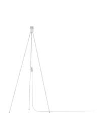 Base de lámpara de pie de diseño Trípode, Base de la lámpara: aluminio, recubierto, Cable: cubierto en tela, Blanco, Ø 50 x Al 109 cm