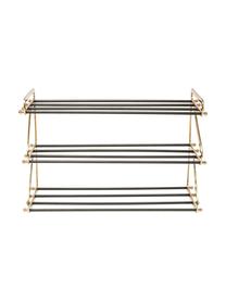 Metall-Schuhregal Walk, Gestell: Aluminium, pulverbeschich, Goldfarben, Schwarz, B 84 x H 55 cm
