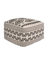 In- und Outdoor Pouf Sahara, Bezug: Polypropylen Polsterung, Creme, Schwarz, B 63 x H 32 cm