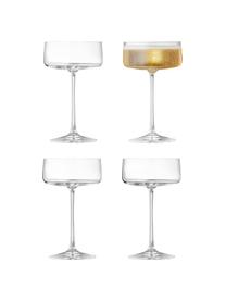 Copas pompadour de champán de cristal Ceros, 4 uds., Cristal, Transparente, Ø 20 x Al 18 cm, 260 ml