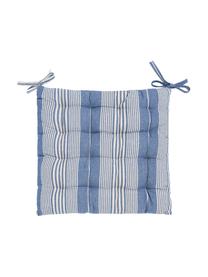 Coussin de chaise rayures Tosa, Bleu, blanc