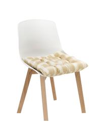 Cuscino sedia in cotone a quadretti Milène, Rivestimento: 100% cotone, Giallo, Larg. 40 x Lung. 40 cm