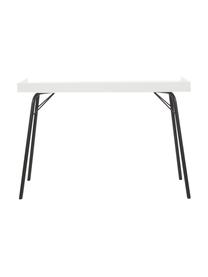 Bureau avec plateau blanc Rayburn, Blanc, larg. 115 x prof. 52 cm