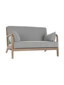 Sofa z lnu Betty (2-osobowa), Tapicerka: len, Stelaż: drewno kauczukowe, Szary, S 122 x G 83 cm