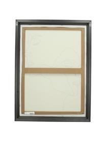 Gerahmter Leinwanddruck Opal, Rahmen: Kunststoff, Bild: Digitaldruck auf Leinen, Weiss, Schwarz, B 45 x H 60 cm