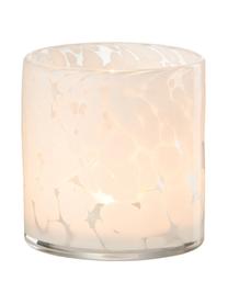 Teelichthalter Hurricane mit Tupfen-Optik, Glas, Weiss, transparent, Ø 12 x H 12 cm