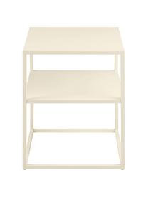 Tavolino in metallo beige con ripiano Newton, Metallo verniciato a polvere, Beige, Larg. 45 x Prof. 40 cm