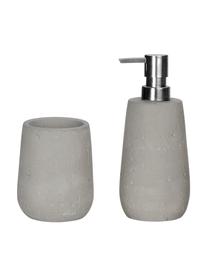 Vaso cepillo de dientes Belmont, Gris cemento, Tejido gris, Ø 8 x Al 10 cm