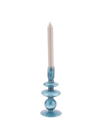 Candelabro con forma orgánica Art, Vidrio, Azul, Ø 9 x Al 20 cm