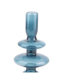 Kerzenhalter Art in organischer Form, Glas, Blau, Ø 9 x H 20 cm
