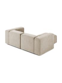 Modulares Sofa Lena (3-Sitzer) mit Hocker, Bezug: Webstoff (88% Polyester, , Gestell: Kiefernholz, Schichtholz,, Füße: Kunststoff, Webstoff Hellbeige, B 209 x T 181 cm
