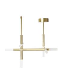 Große LED-Deckenleuchte Gratia, Baldachin: Metall, galvanisiert, Goldfarben, Weiß, B 76 x H 50 cm