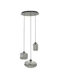 Suspension 3 lampes Dali, Noir, gris