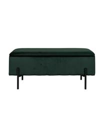 Ławka tapicerowana z aksamitu z miejscem do przechowywania Woldorf, Tapicerka: aksamit (poliester), Korpus: sklejka, Nogi: metal powlekany, Zielony aksamit, S 95 x W 46 cm