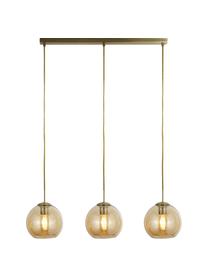 Lampa wisząca ze szkła Pendants, Metal powlekany, szkło, Odcienie złotego, odcienie bursztynowego, transparentny, S 70 x W 20 cm