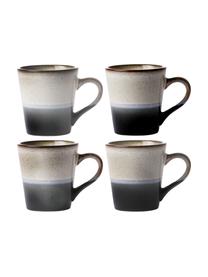 Ručně vyrobený šálek na espresso v retro stylu 70's, 4 ks, Černá, bílá