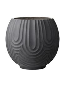 Macetero artesanal Sarah, Arcilla de fibra, Negro, Ø 37 x Al 37 cm