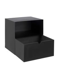 Schwarzer Wand-Nachttisch Joliet mit Schublade, Gestell: Metall, pulverbeschichtet, Schwarz, B 30 x H 30 cm
